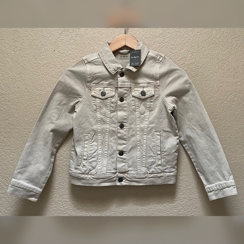 Kidpik Boy Beige Trucker Style Jacket Size- M (10)